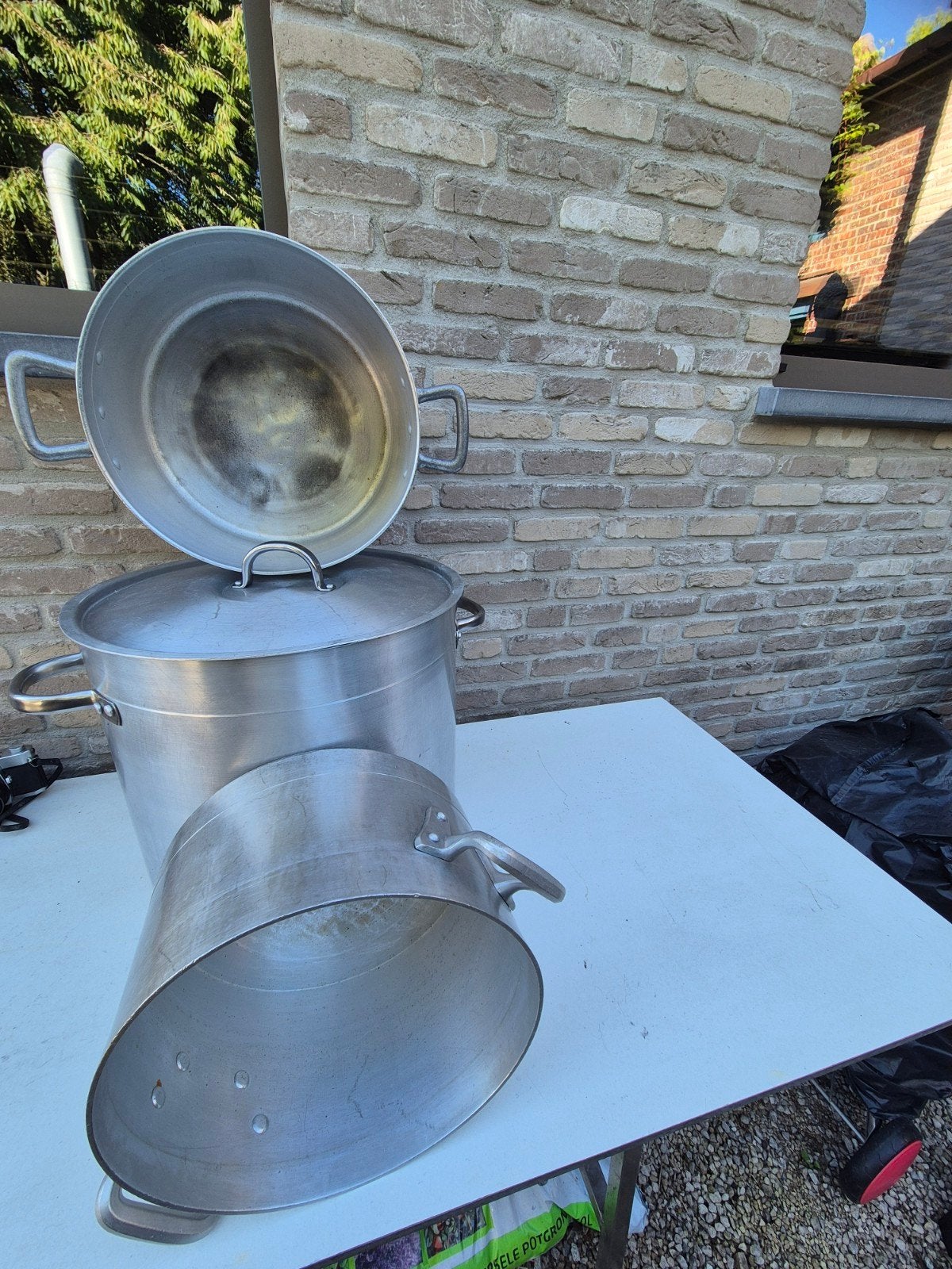 aluminium kookpotten, Huis en Inrichting, Met deksel, Ophalen, Gebruikt, Aluminium