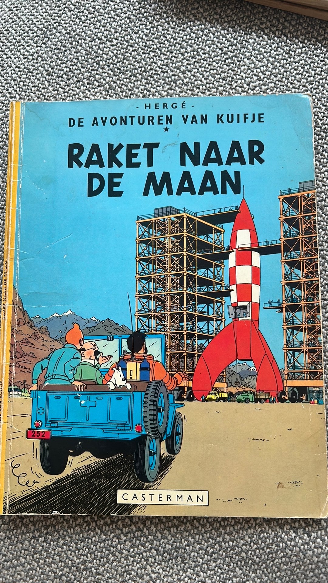 Kuifje – Raket naar de Maan (Casterman, D‑druk 1967), Ophalen of Verzenden, Kuifje, Gebruikt, Boek of Spel