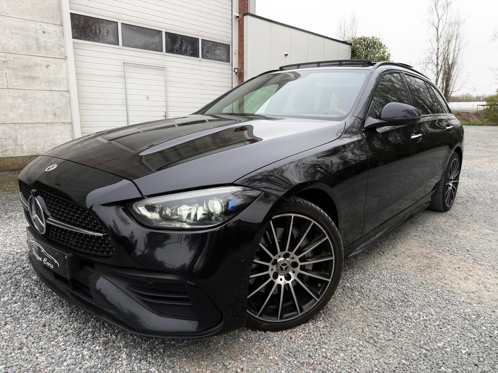 Mercedes C300e Plugin AMG Black Pack Pano Sfeer Burmest 2022, Auto's, Mercedes-Benz, Automaat, Zwart, Leder, Bedrijf