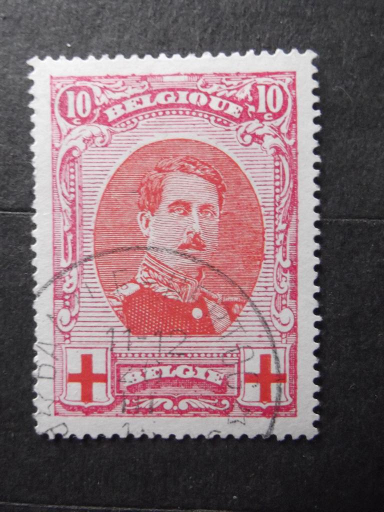 133 Albert I 1915 Obl, Ophalen of Verzenden, Gestempeld, Rode kruis, Gestempeld