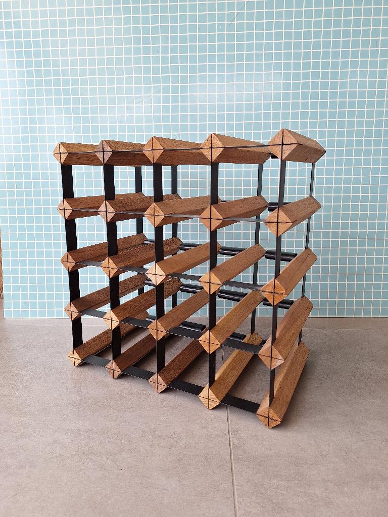 Vinata Savena mahonie design wijnrek voor 20 flessen, Ophalen of Verzenden, Zo goed als nieuw, Hout, 15 tot 25 flessen