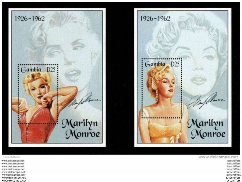 Collection timbres. Marilyn Monroe, Envoi, Non oblitéré, Autres thèmes