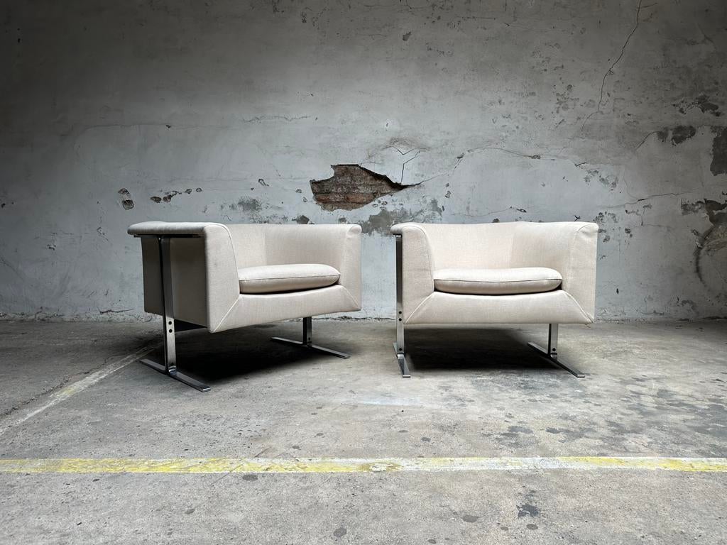 Vintage Artifort lounge fauteuils – Geoffrey Harcourt, 75 à 100 cm, Tissus, Vintage, Comme neuf