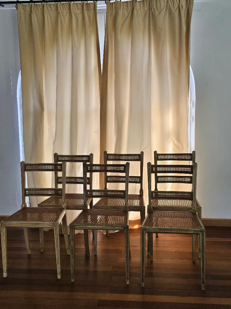 Prachtige set van 6 époque Regency stoelen, Antiek en Kunst, Ophalen