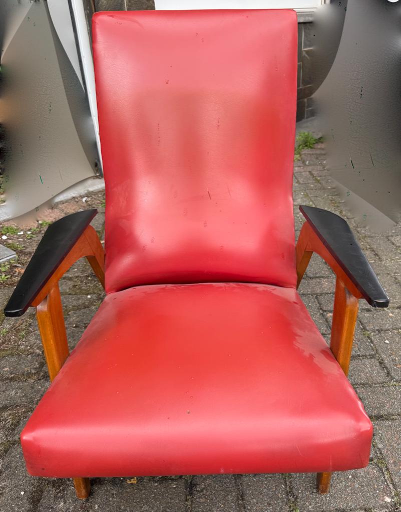 Retro zetel originele staat '58, Huis en Inrichting, Ophalen, Gebruikt, Hout, Retro