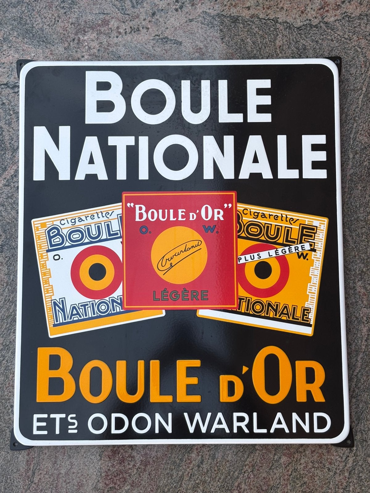 Emaille bord Boule Nationale, Ophalen, Nieuw, Emaille