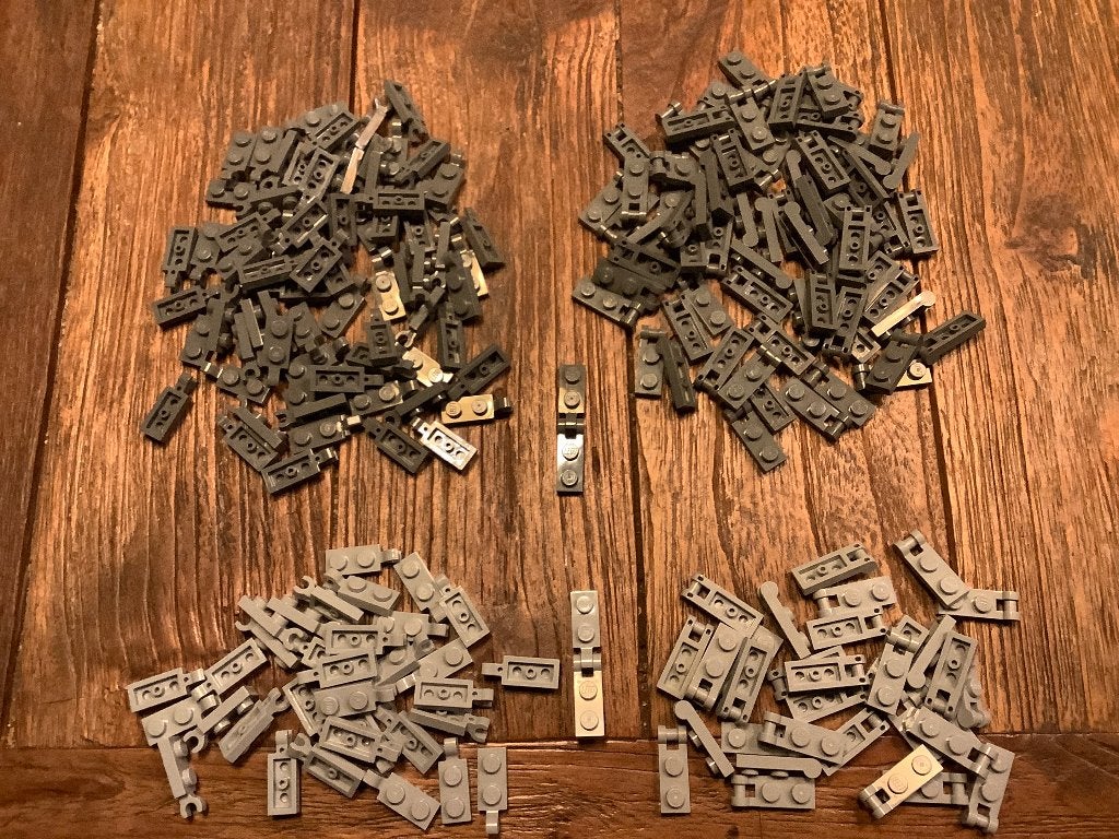 Lego grijze koppelingen 216 stuks / 259-8, Ophalen of Verzenden, Zo goed als nieuw, Losse stenen, Lego
