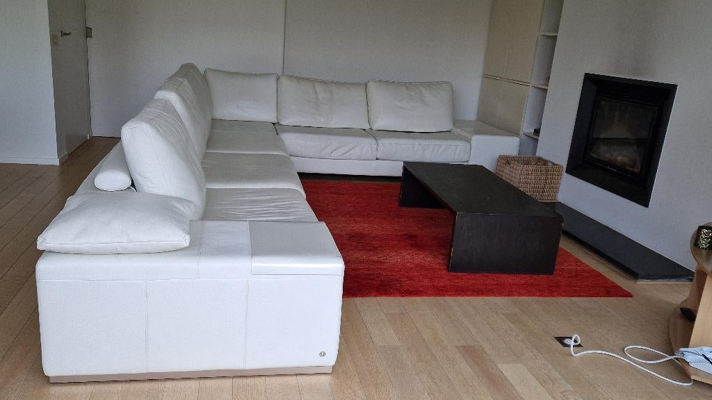 wit lederen hoeksalon Natuzzi, Ophalen, Gebruikt, Leer