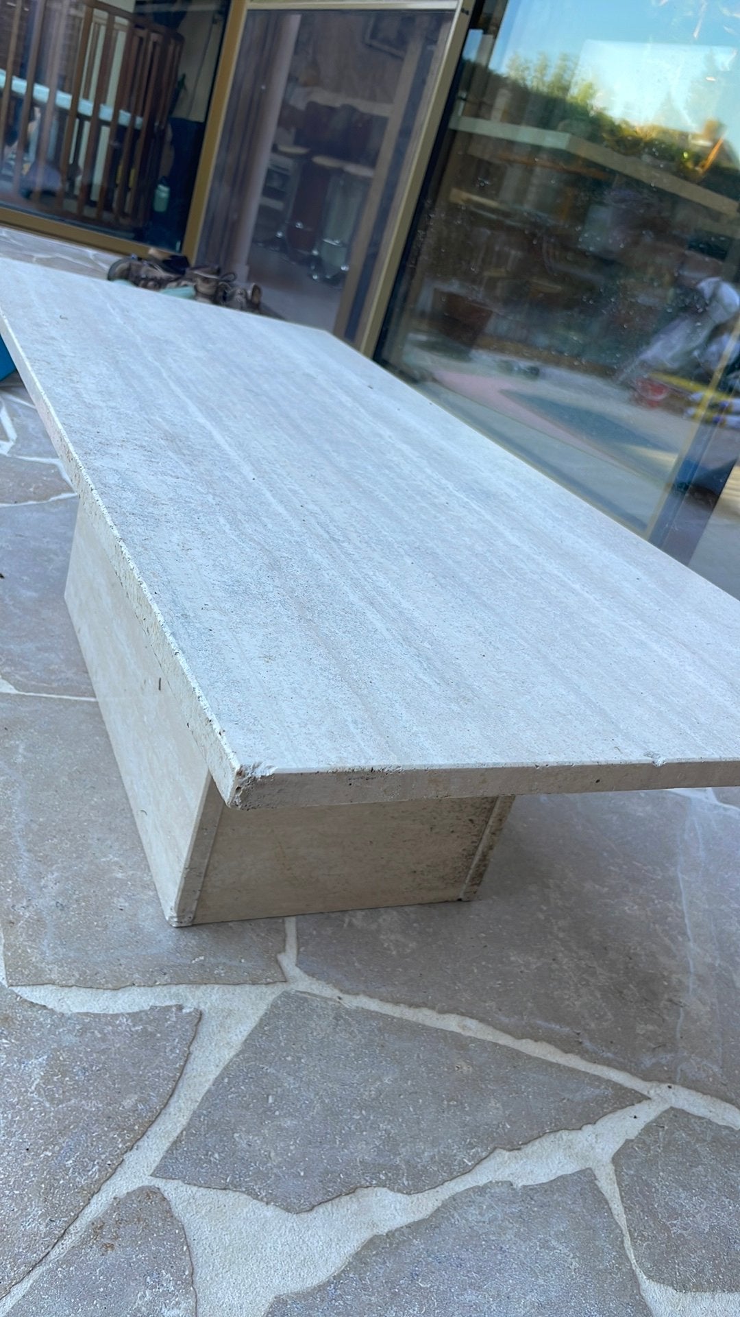 Marmeren salontafel beige, 100 à 150 cm, Enlèvement, Utilisé, 50 à 100 cm