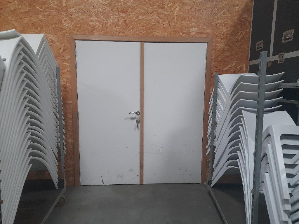Dubbele deur reeds gedemonteerd., Bricolage & Construction, Fenêtres & Moustiquaires, Utilisé, Porte intérieure, 200 à 215 cm