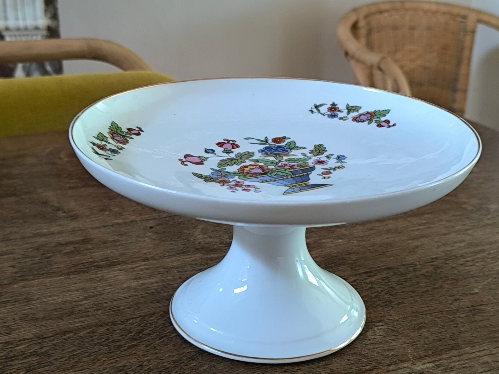 Vintage taartschaal op voet, Ophalen of Verzenden