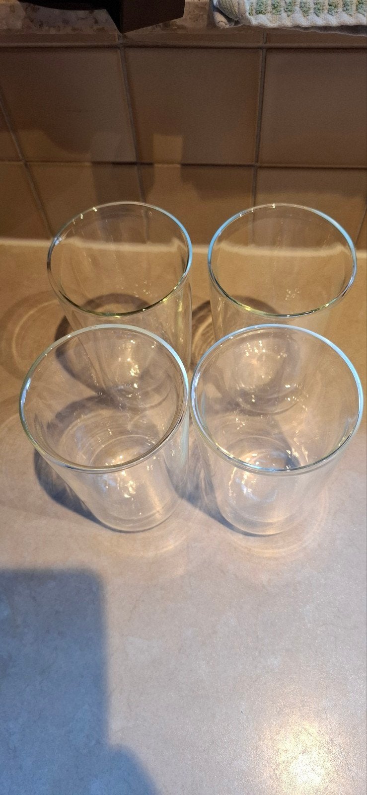 4 dubbelwandige glazen, Ophalen, Zo goed als nieuw, Glas of Glazen