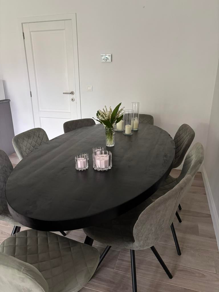 Table à manger en bois de manguier noir (avec/sans chaises), Maison & Meubles, Tables | Tables à manger, Comme neuf, Enlèvement
