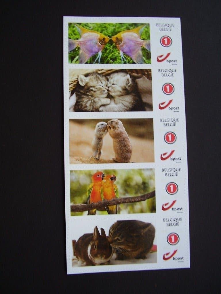 5 x duostamp postfris zelfklevend - Kleine dieren - P098, Enlèvement ou Envoi, Neuf