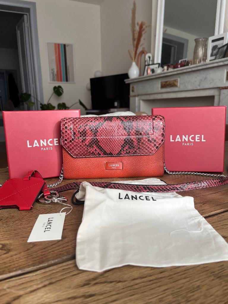 SAC LANCEL Ninon Rouge - CUIR & VRAI PYTHON - NEUF, Bijoux, Sacs & Beauté, Sacs | Sacs Femme, Neuf, Sac à bandoulière, Rouge, Enlèvement