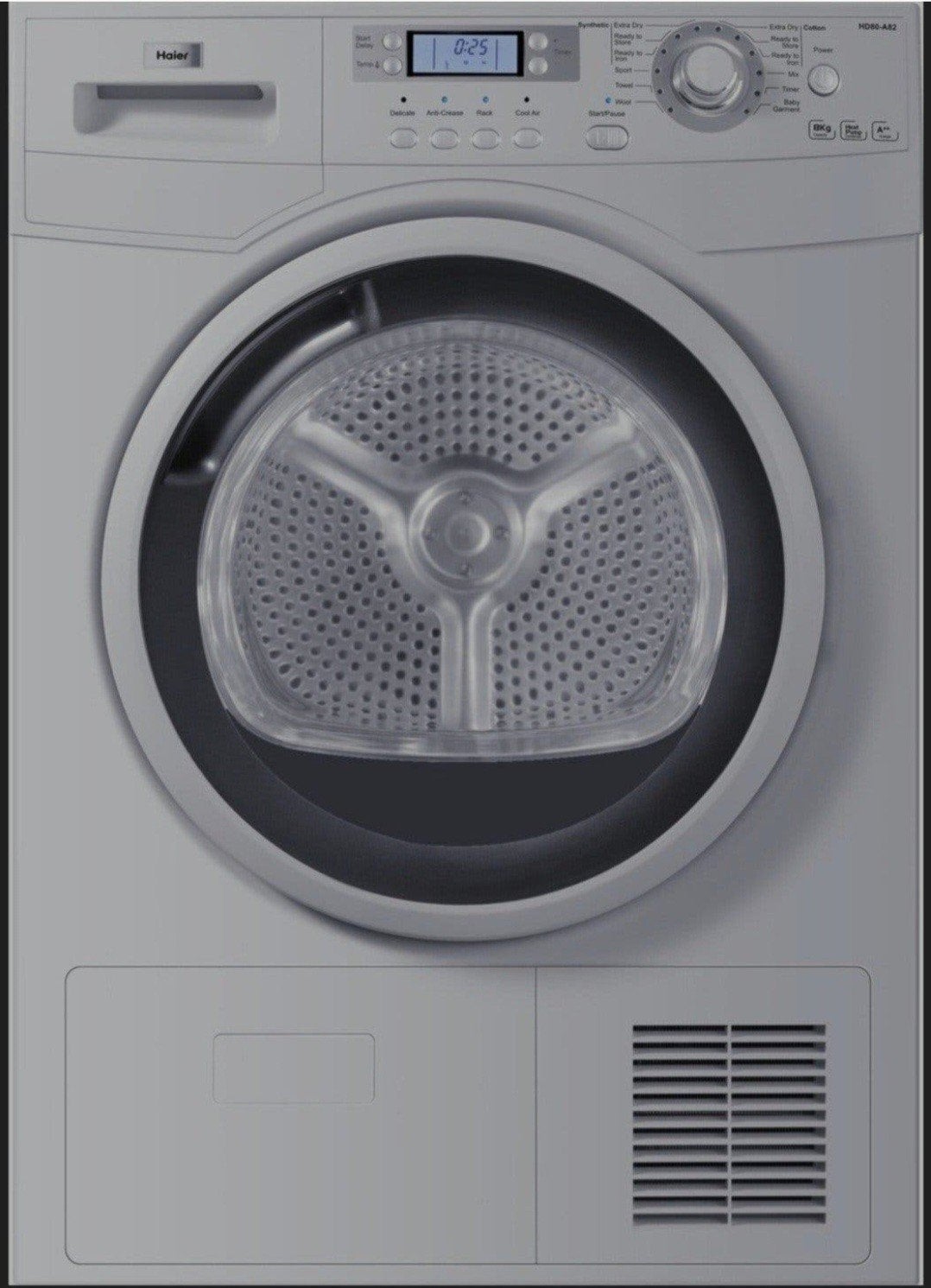 Haier 8Kg warmtepompdroger, Elektronische apparatuur, Ophalen, Gebruikt, Anti-kreukfase, 8 tot 10 kg