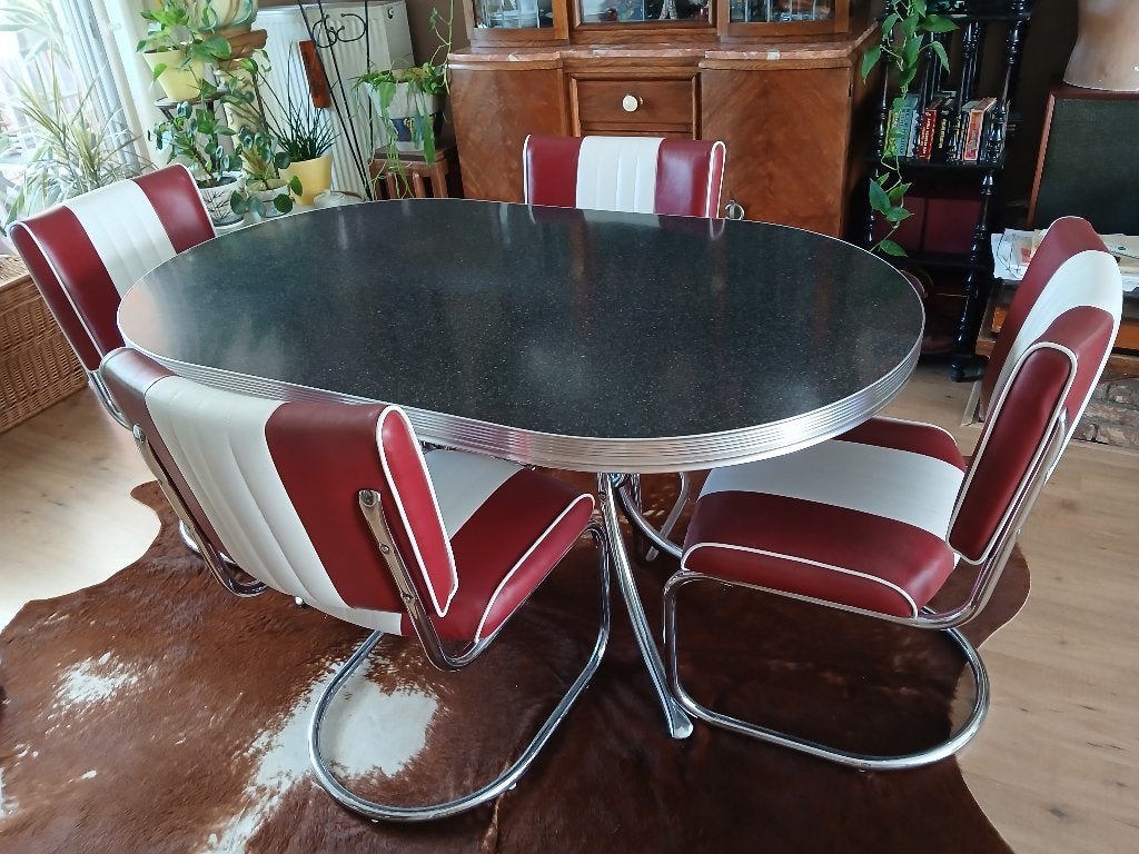 American diner set van Jolina, 100 à 150 cm, Quatre personnes, Enlèvement, Utilisé