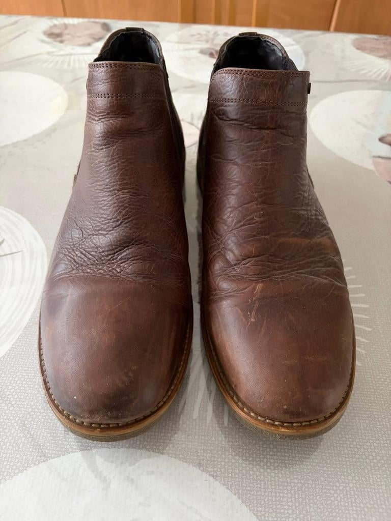 Leren laarzen voor heren — maat 45 — tweedehands, Kleding | Heren, Schoenen, Ophalen of Verzenden, Zo goed als nieuw