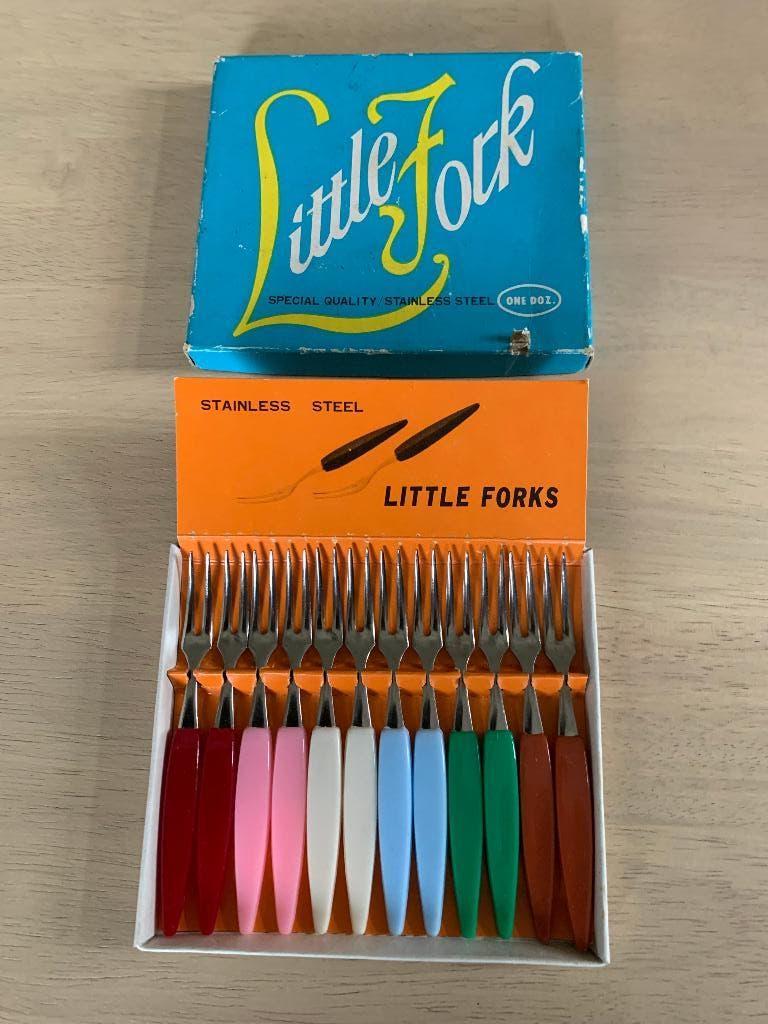 vintage Little Fork 12 vorkjes voor hapjes of fruit, Ophalen