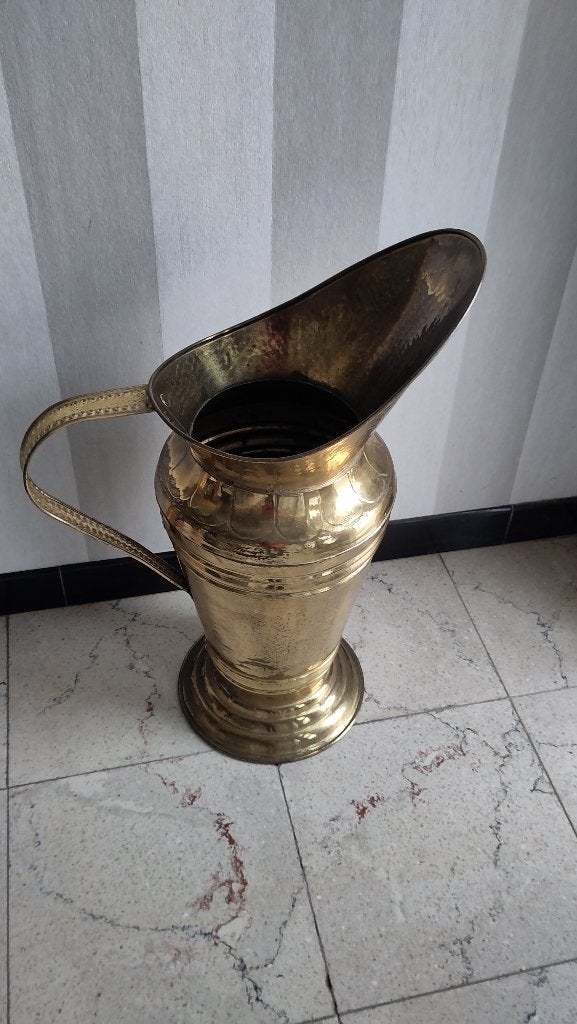 Grand vase/carafe décorative vintage en laiton — 57,5 cm, Enlèvement