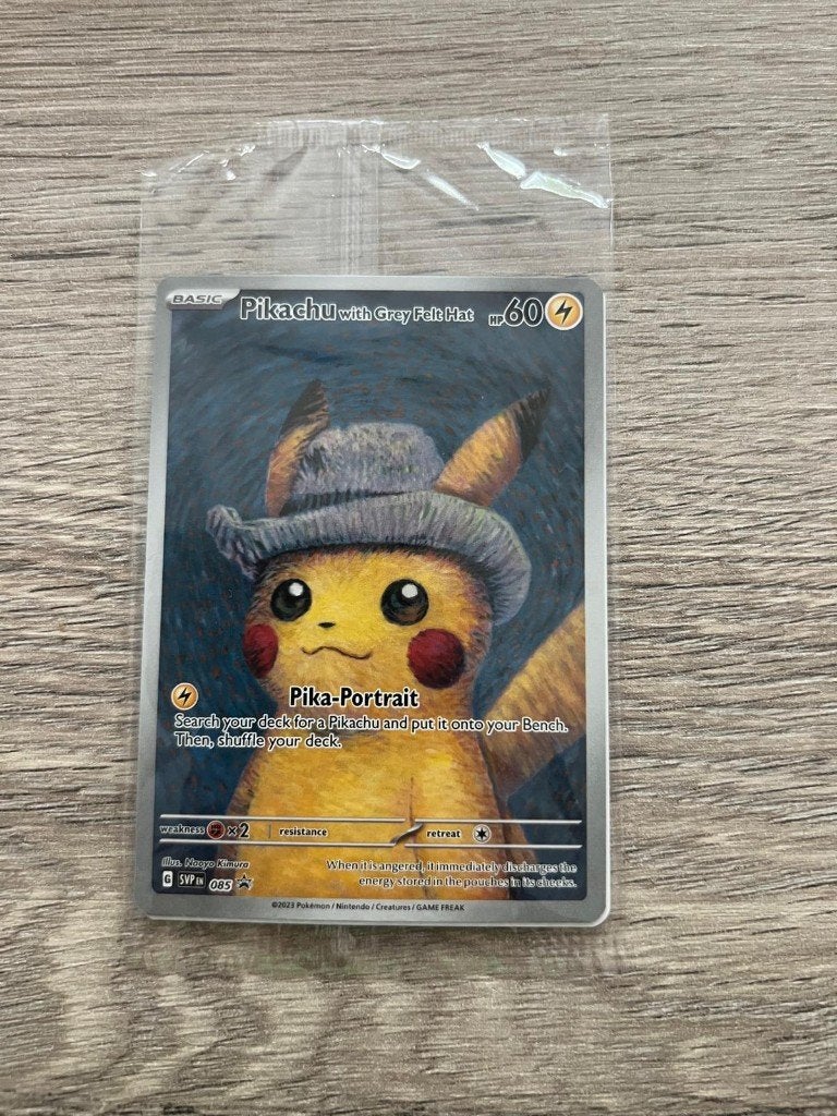 Pokemon x Pikachu van gogh, Hobby en Vrije tijd, Ophalen of Verzenden, Nieuw, Losse kaart