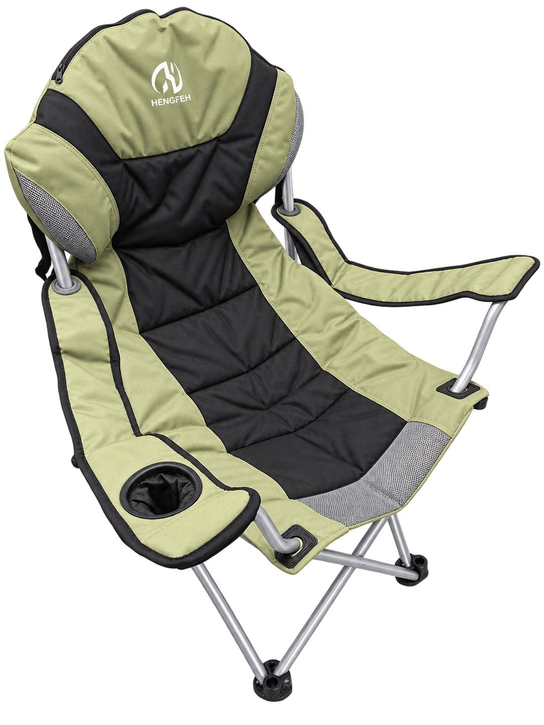 Opvouwbare campingstoel met armleuningen en bekerhouder, Caravanes & Camping, Enlèvement, Comme neuf, Chaise de camping