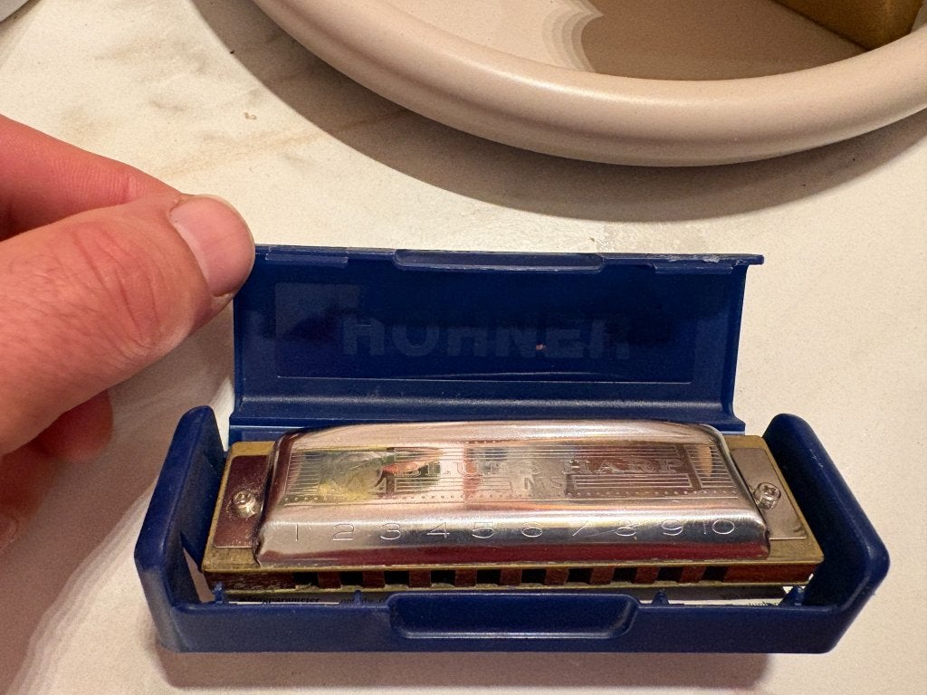 Hohner Blues Harp MS mondharmonica met doosje, Muziek en Instrumenten, Ophalen, Gebruikt, Met koffer of doosje