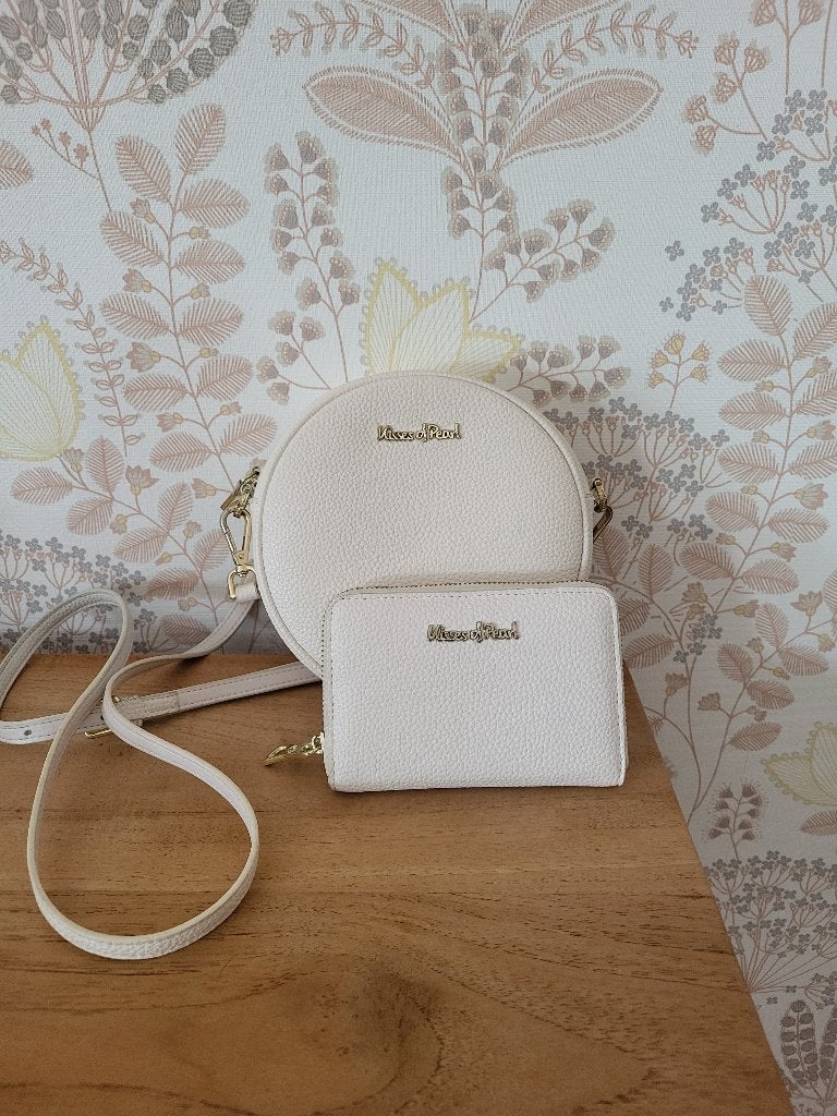 Set schoudertas en portemonnee, Enlèvement, Utilisé, Beige