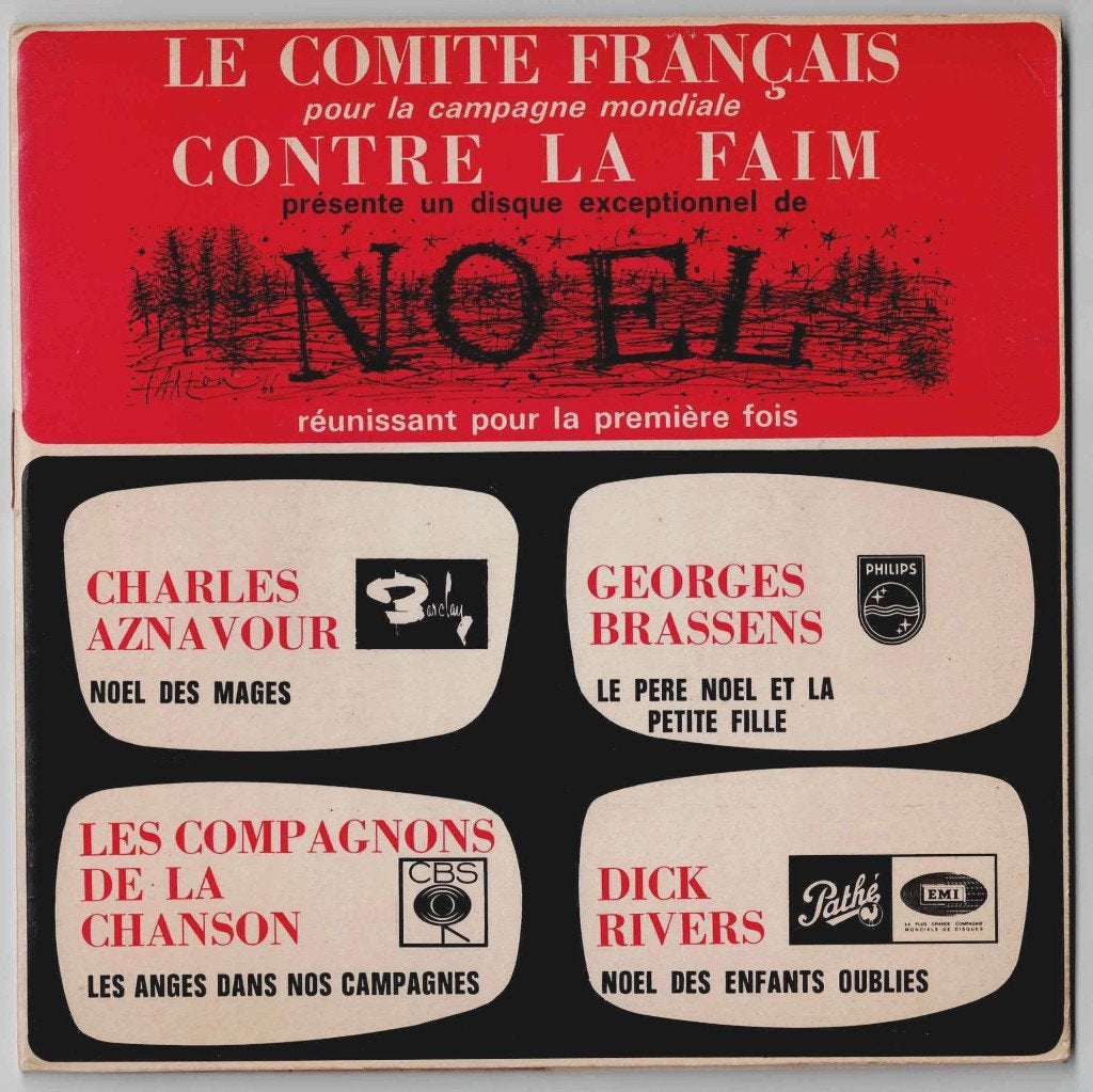 Comité français contre la faim : Brassens, Azanavour, ..., Enlèvement ou Envoi, 7 inch, Utilisé, Pop