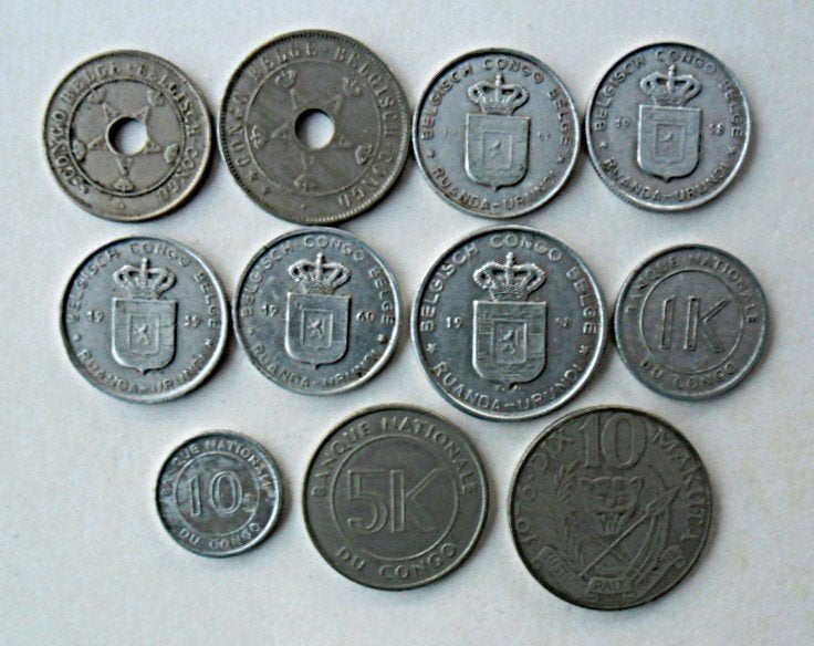 Lot van 11 munten (Congo)!, Ophalen of Verzenden, Zuid-Afrika, Losse munt