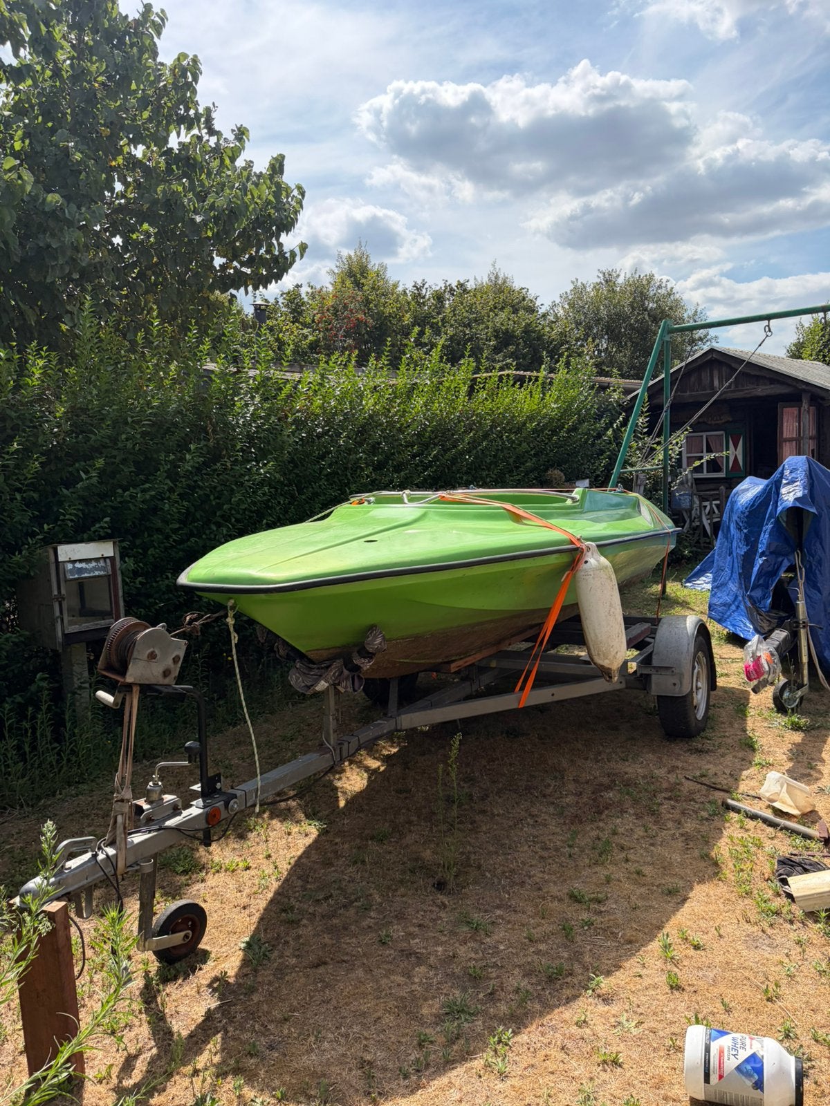 Boot trailer tekoop + boot (lees beschrijving), Ophalen, Gebruikt, Overige merken, Polyester