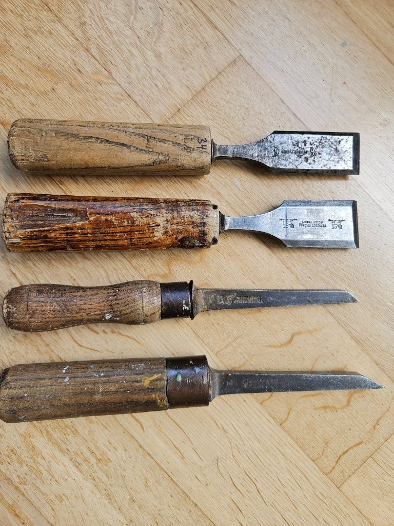 Houtbeitels, beitels, beitel, Peugeot, vintage Goldenberg, Ophalen of Verzenden, Gebruikt