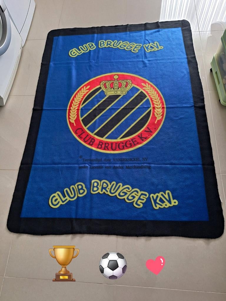 CLUB BRUGGE FLEECE DEKEN 125 x 170 cm als nieuw!!, Sport en Fitness, Voetbal, Ophalen
