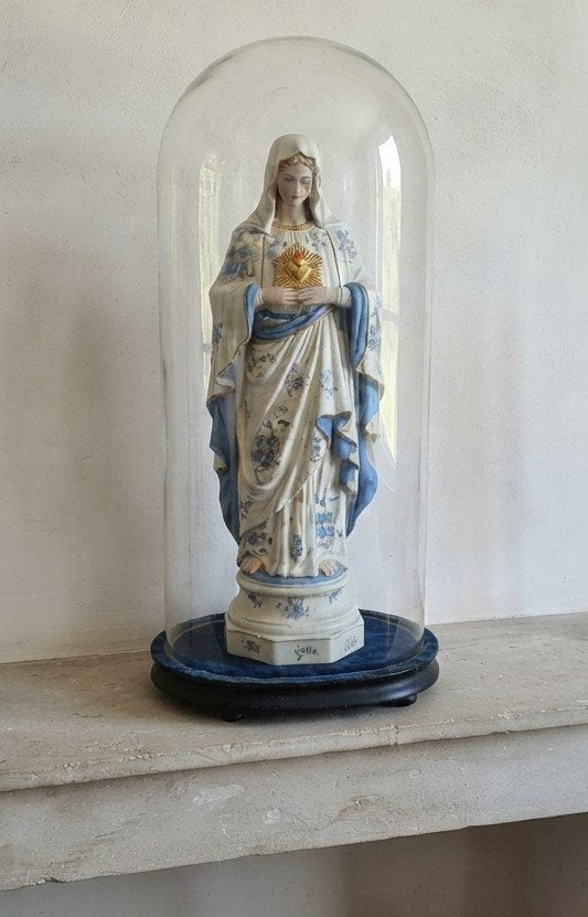 Maria beeld onder stolp hoogte 50cm, Enlèvement