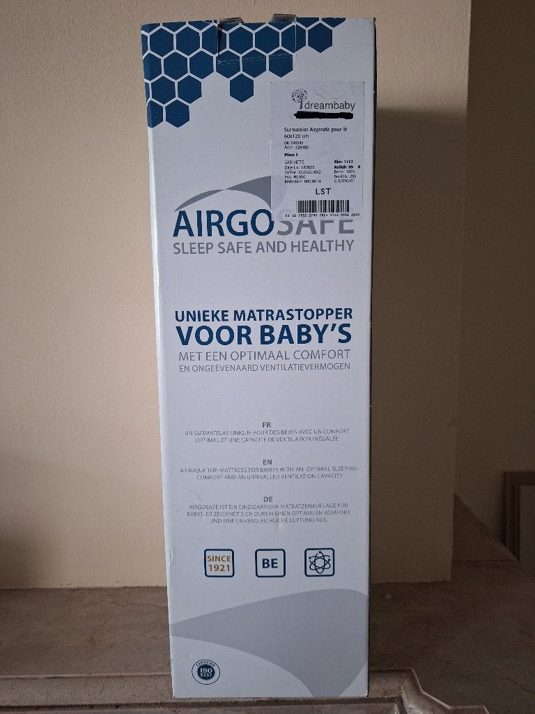 Airgosafe geventileerde matrasbeschermer 60x120 CM, Huis en Inrichting, Slaapkamer | Matrassen en Bedbodems, Ophalen, Nieuw, 190 cm of minder