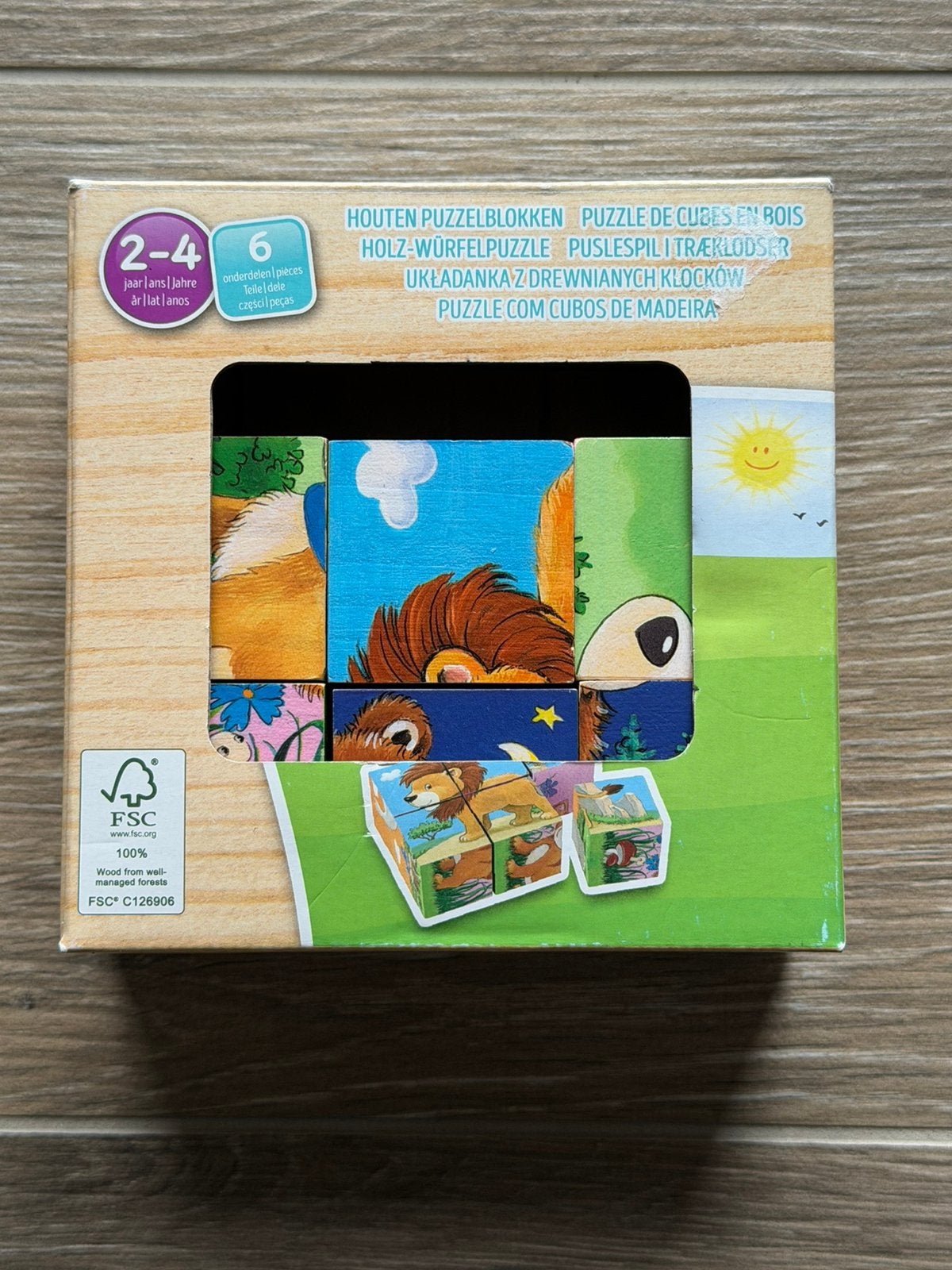 Houten puzzelblokken, Kinderen en Baby's, Ophalen, Zo goed als nieuw