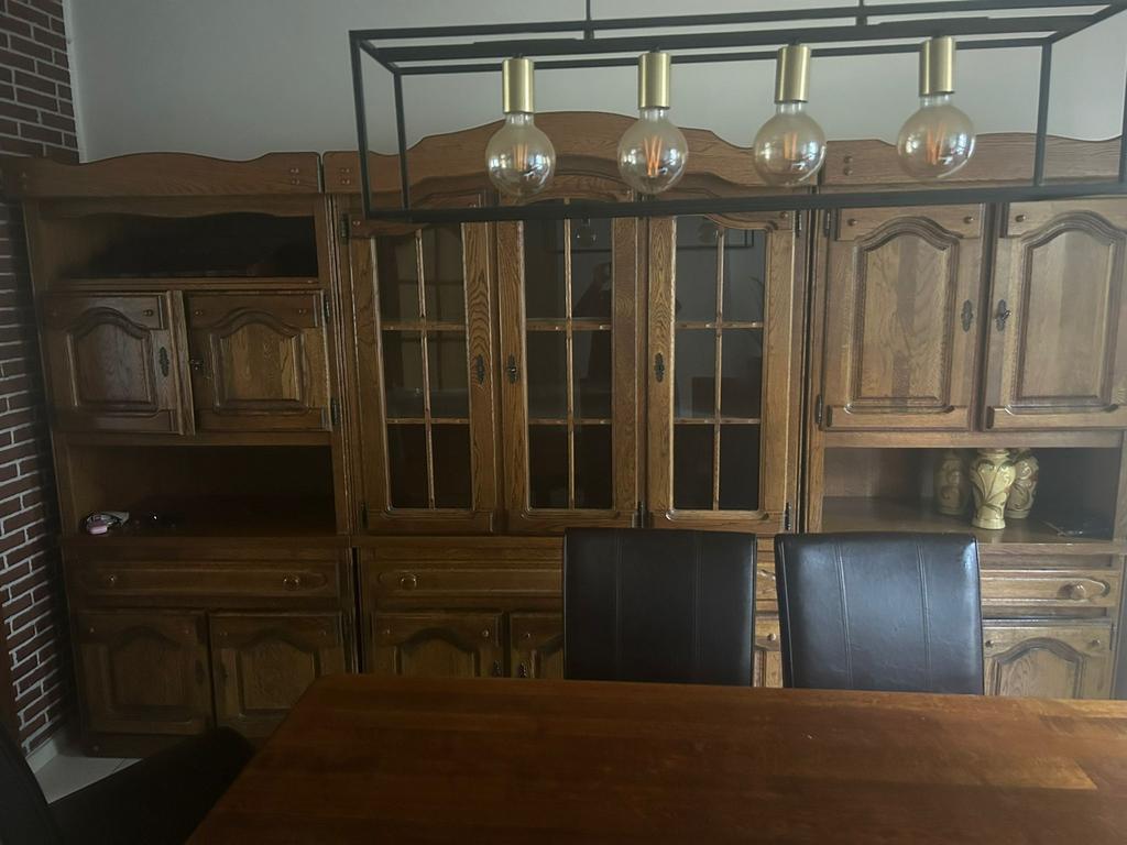 Armoire de salle a manger vitrine a donner, Ophalen, Met deur(en), 200 cm of meer, Eikenhout