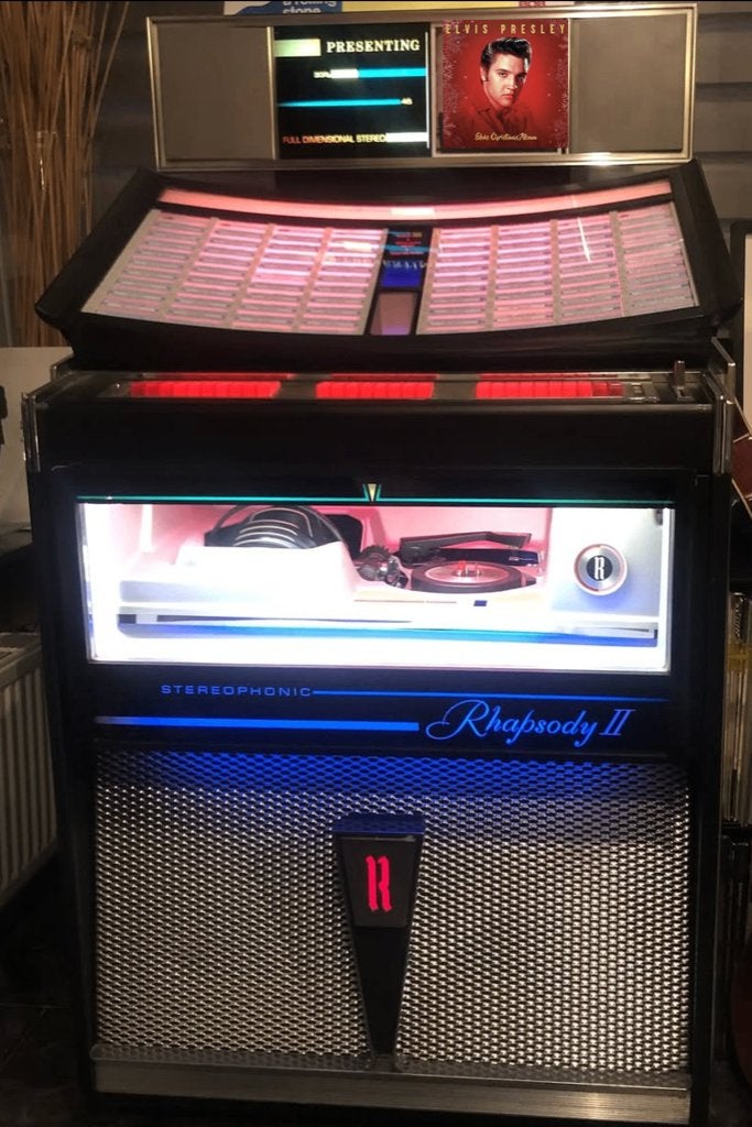 Rock  Ola Rhapsody II jukebox, Verzamelen, Gebruikt, Rock Ola, 1960 tot 1970, Ophalen