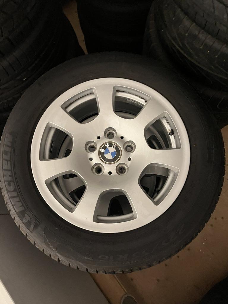 4x BMW 5-serie velgen + Michelin zomer Primacy HP 225-55-16, Auto-onderdelen, Banden en Velgen, Ophalen, Gebruikt, -, Banden en Velgen