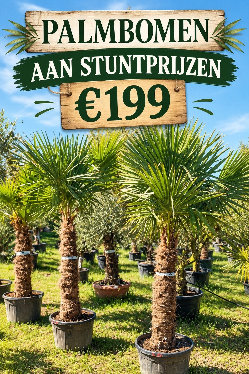 ‼️palmbomen trachycarpus fortunei aan promoprijzen‼️, Tuin en Terras, Ophalen