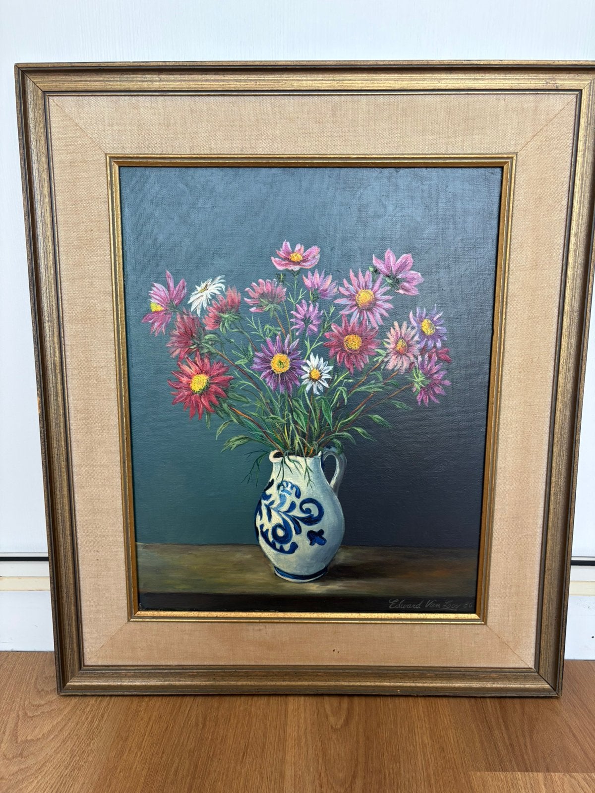 Vintage olieverfschilderij, Edward van Looy, 1986, Antiek en Kunst, Ophalen, Klassiek, Doek