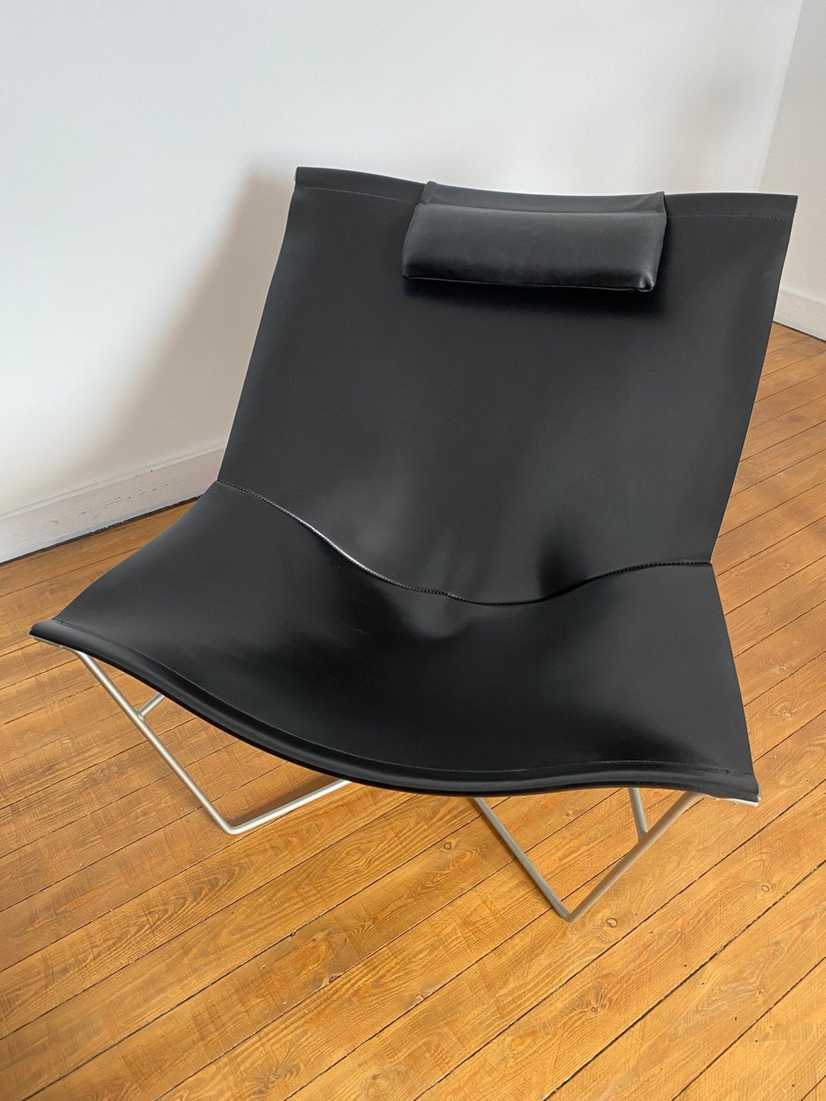 Semana Chair David Weeks voor Habitat fauteuil zwart leer, Ophalen, Zo goed als nieuw, 75 tot 100 cm, Leer