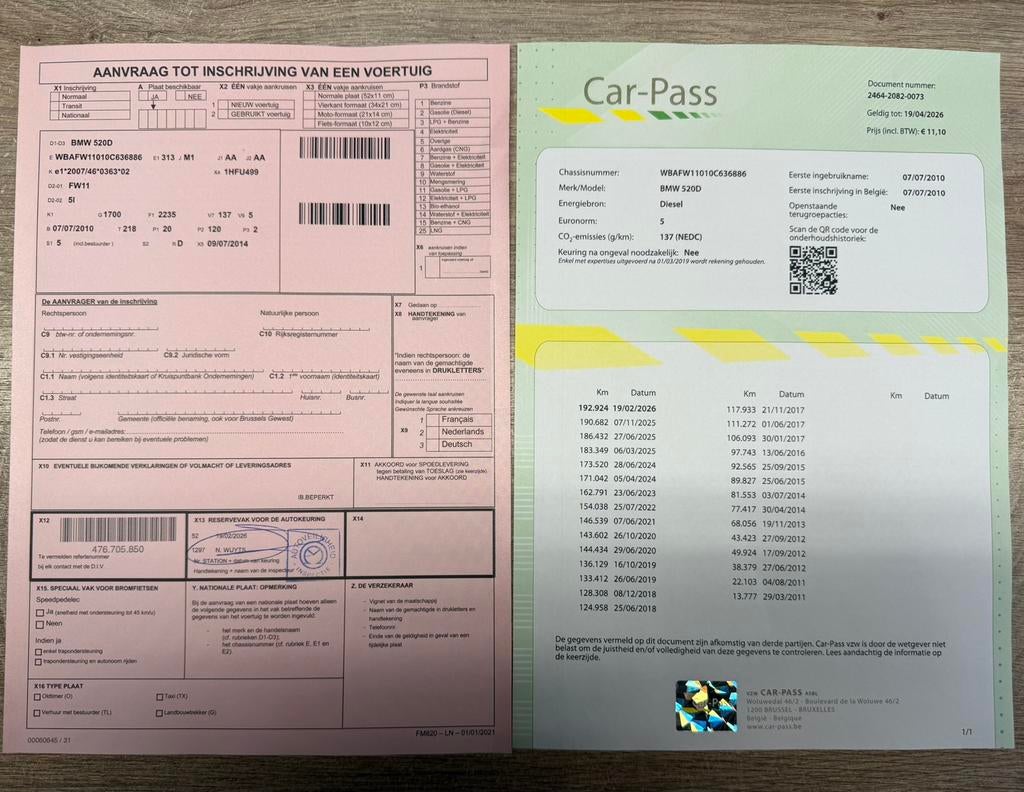 BMW 520D Automaat/Euro 5/Navi/Leder/Nieuwe Staat/GEKEURD, Cuir, Euro 5, https://public.car-pass.be/vhr/88b95971-fc63-4f6c-b7ec-5c34464c6dac