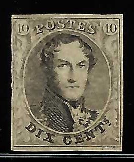 België #10A Z.M. Koning Leopold I, Rond medaillon., Postzegels en Munten, Niet gestempeld, Ophalen of Verzenden, Zonder stempel