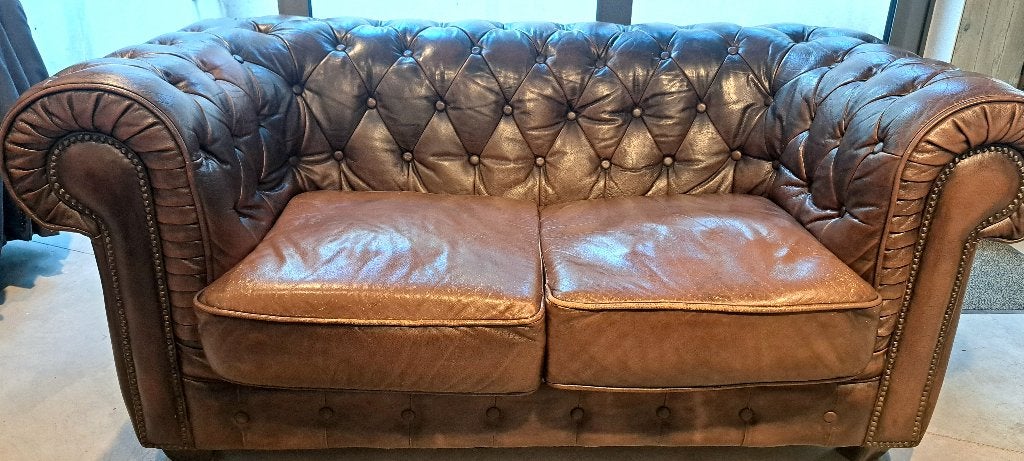 chesterfield canape authentique (occasion), Antiek en Kunst, Antiek | Meubels | Stoelen en Sofa's, Ophalen