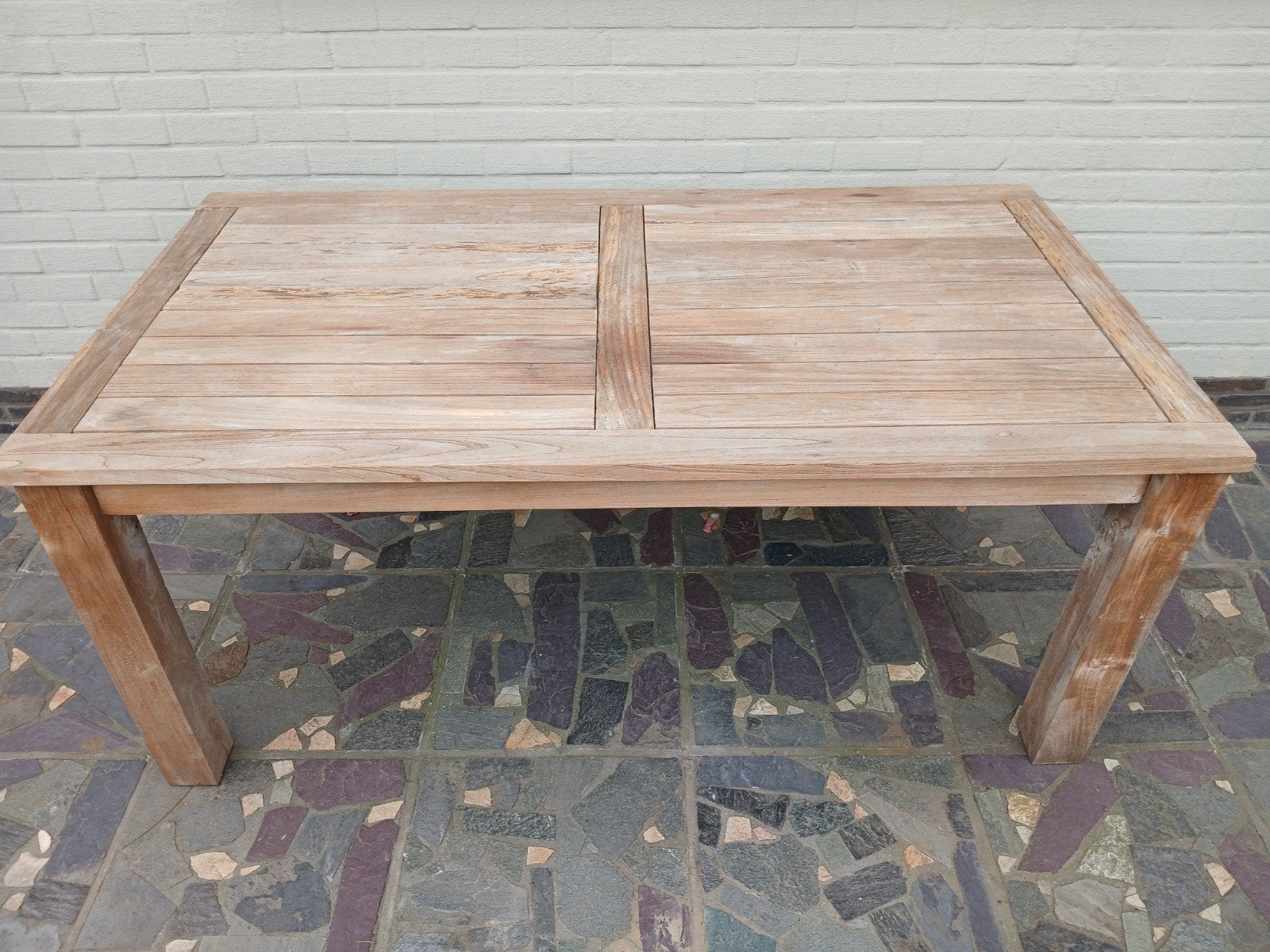 Teakhouten tuintafel met 6 stoelen., Tuin en Terras, Ophalen