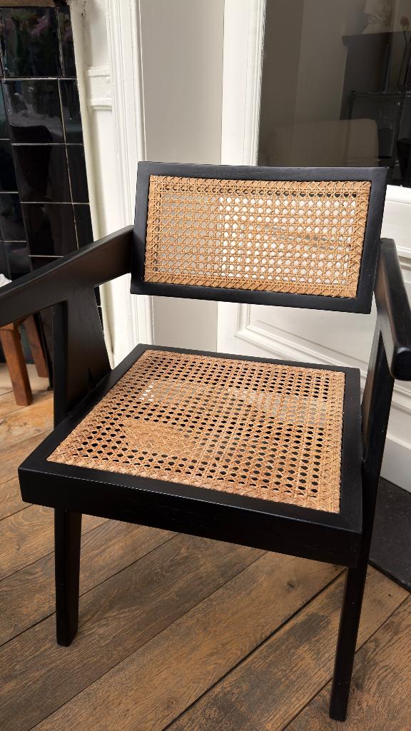 Rotan stoel detjer, Huis en Inrichting, Stoelen, Ophalen, Zo goed als nieuw, Zwart, Eén