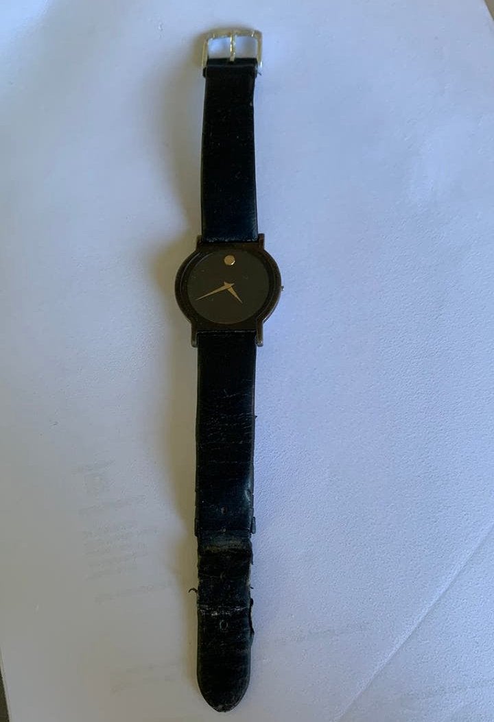 Movado te herstellen Museum-horloge met  zwarte wijzerplaat,, Ophalen, Zo goed als nieuw