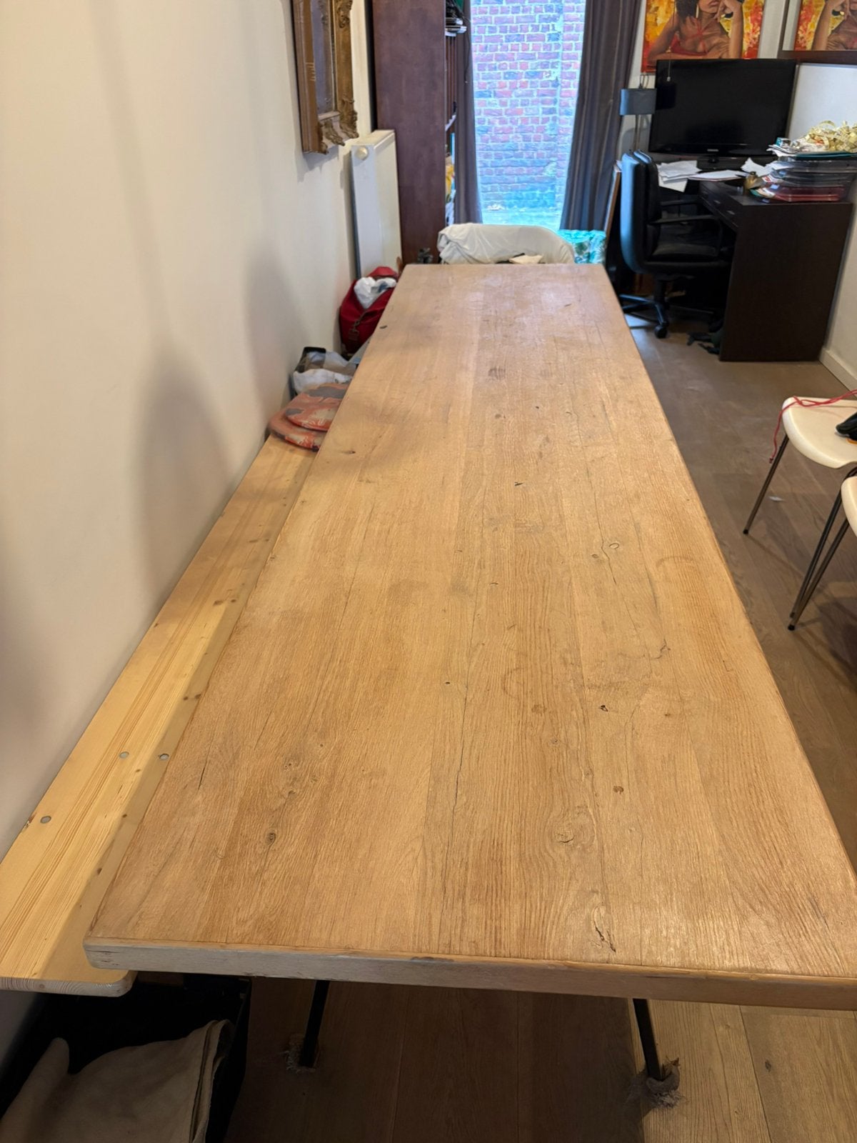 Table de salle à manger hors normes en chêne, Maison & Meubles, Enlèvement, Utilisé, 50 à 100 cm, Chêne