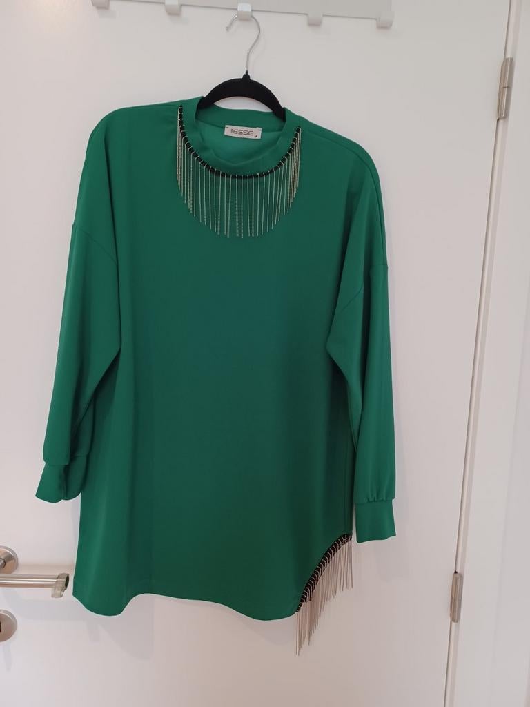 Groene tuniek / jurk met details – maat 40, Kleding | Dames, T-shirts, Ophalen, Maat 38/40 (M), Groen